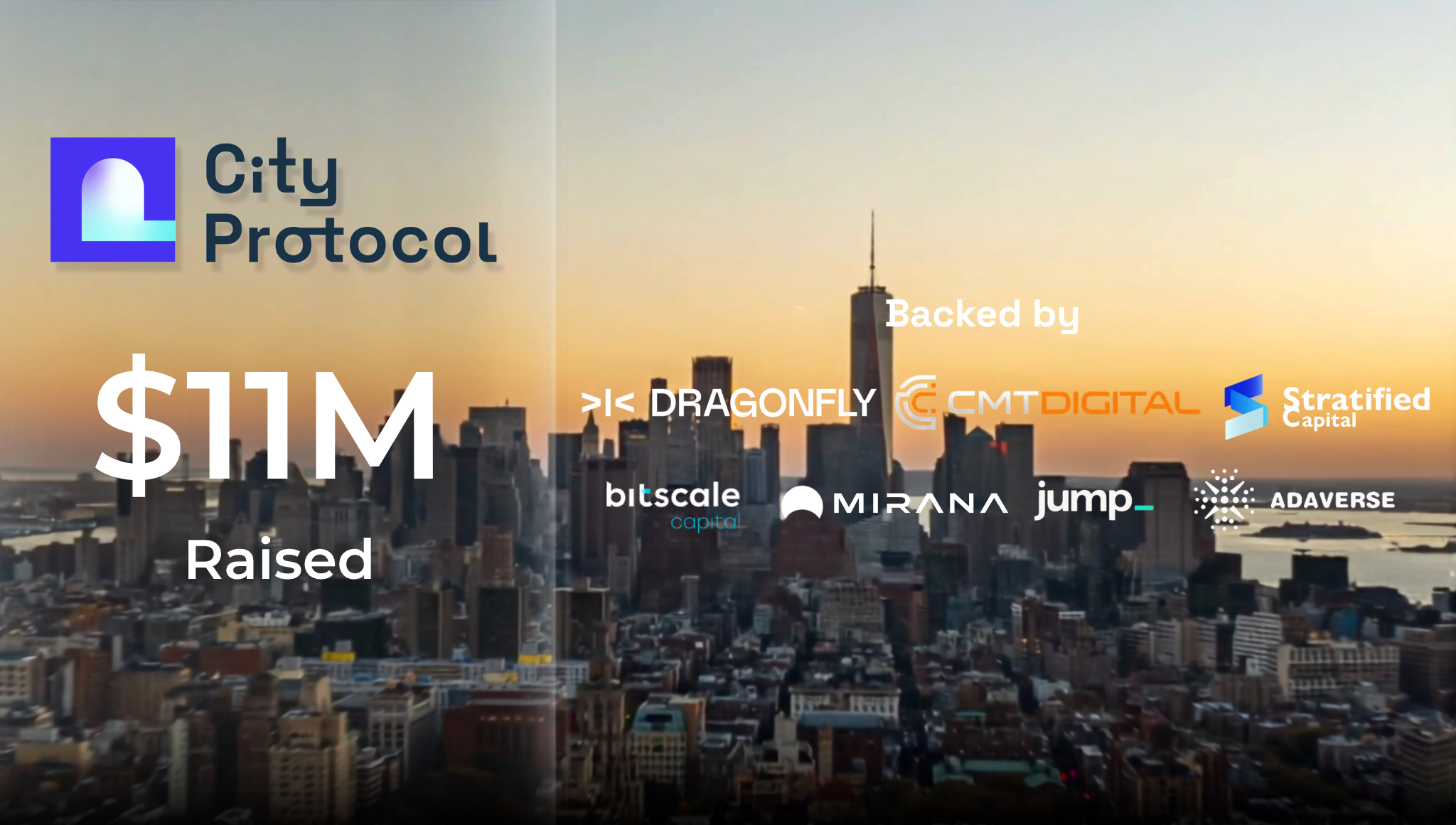 链上结构化产品基础设施 City Protocol 累计完成 1,100 万美元种子轮与 Pre-A 轮融资,Dragonfly、CMT Digital等参投