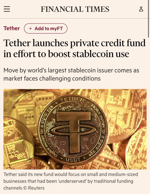 稳定币的“影子银行”暗战，Tether 携 30 亿巨资杀入私募信贷