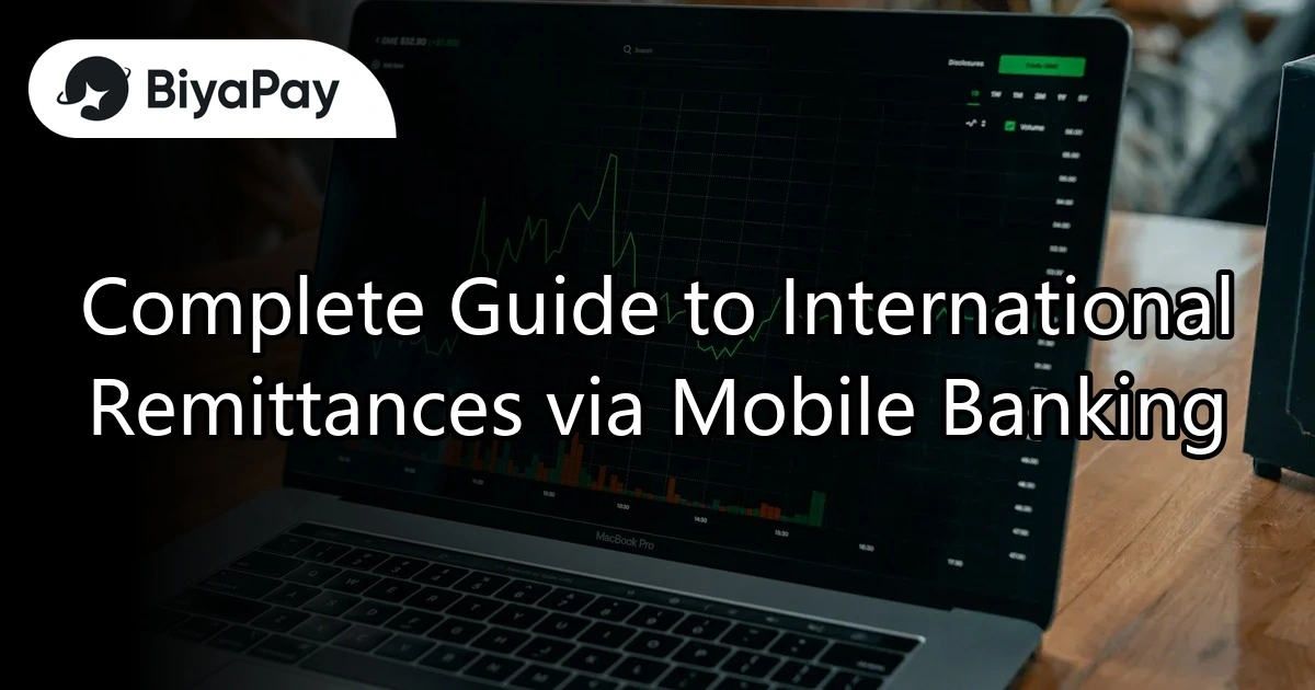 The entire process of international remittance via mobile banking