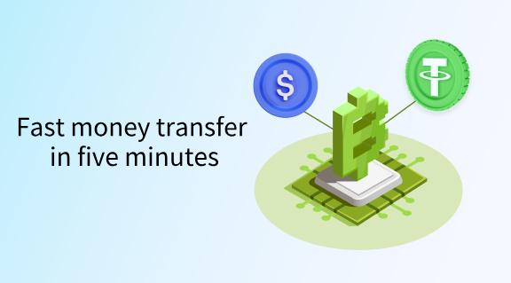 Fast money transfer in five minutes
