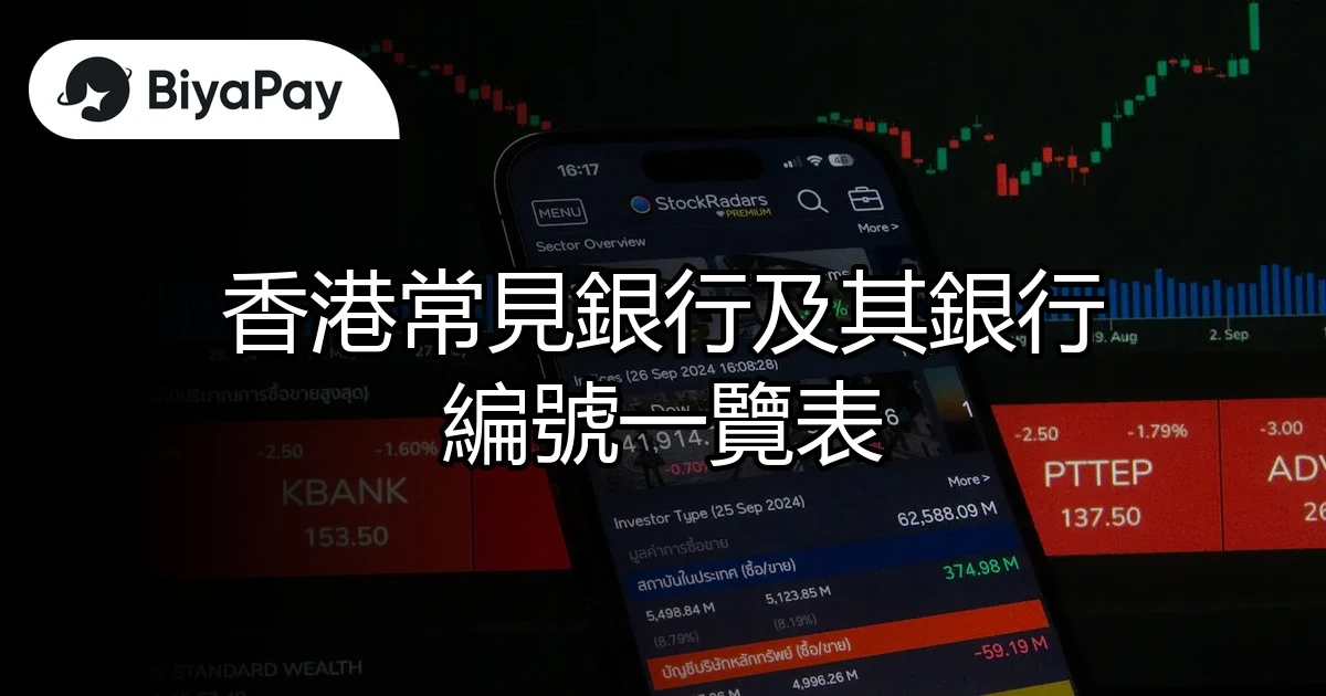 香港常見銀行編號一覽