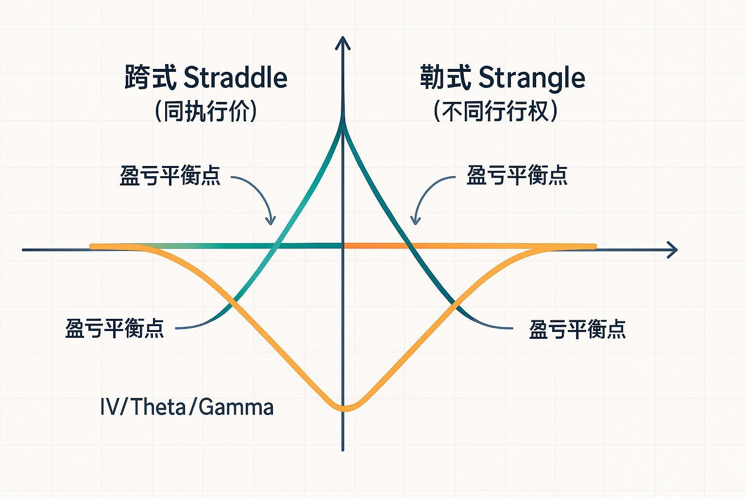 跨式(Straddle)与勒式(Strangle)期权策略盈亏曲线对比封面图