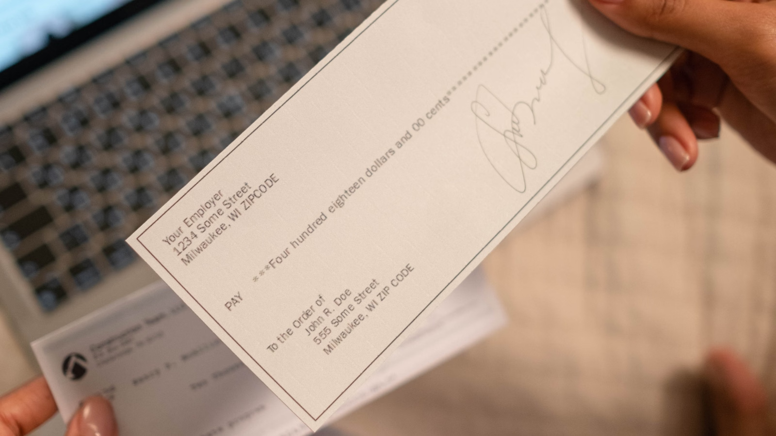 Cheque, account details, and bank code verification