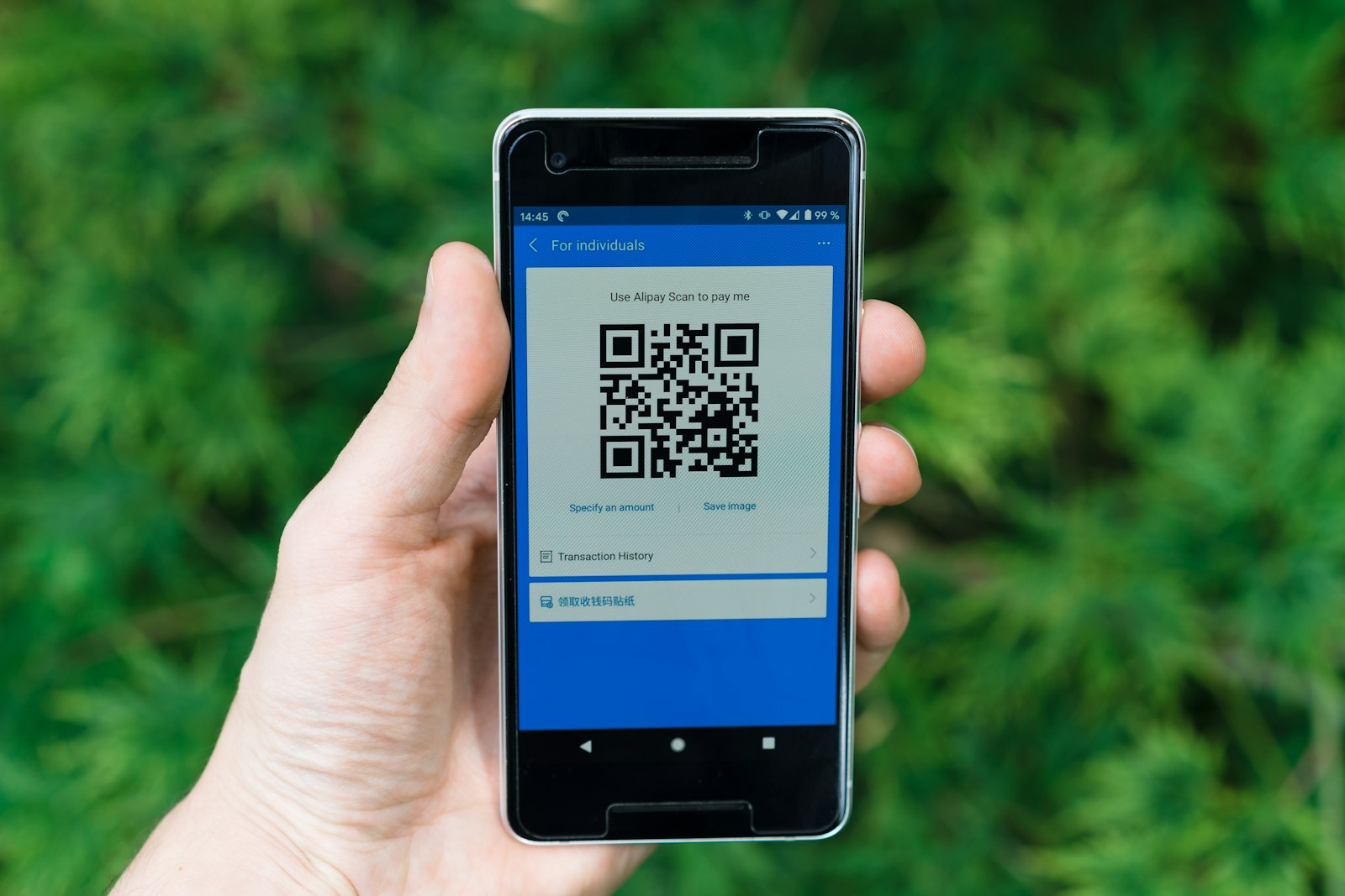手机上的 Alipay 二维码支付